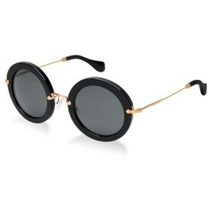 Miu Miu Round Black Sunglasses